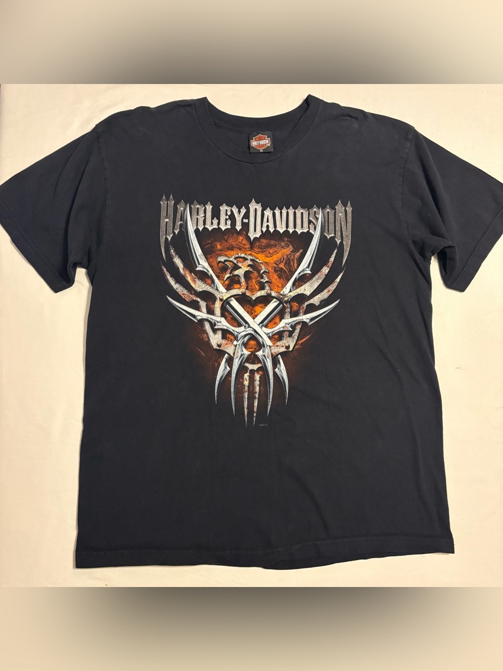 Vintage Harley-Davidson Chrome Phoenix/ Flame Eagle T-Shirt 2006 Warsaw, Poland
